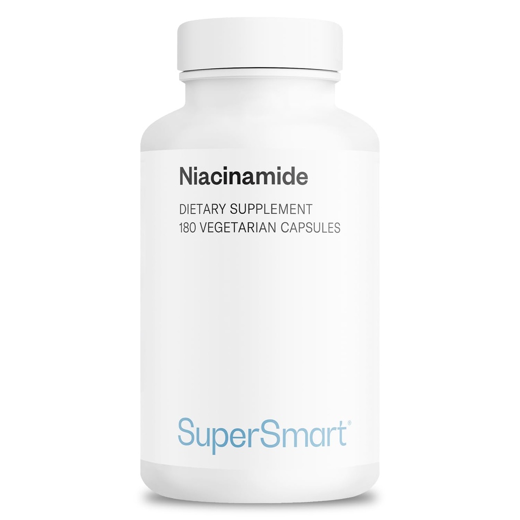Supersmart - Niacinamid dodatek 2000mg za den (Nikotinamid) - Flush zdarma vitamín B3 Niacin current124; Non- GMO & gluten zdarma - 180 Vegetariánské kapsle