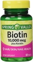 Jarní údolí Biotin doplněk stravy, 10,000 Mg se 100 Mg Keratin, 60 Tablety