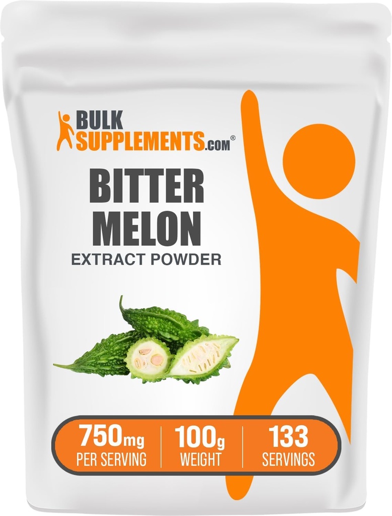 Bulksupplements.com Hořký Melon Extract Powder - Hořký Melon Extract, Hořký Gourd Extract - Bylinný dodatek, Gluten Free, 750mg na Serving, 100g (3.5 oz) (Balení po 1)