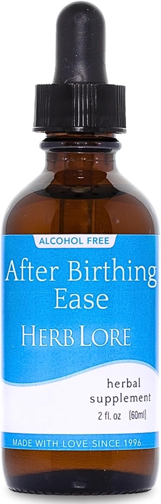 Herb Lore After Birthing Ease Tincture - Postpartum Drops for After Birth Cramping & Contractions with Cramp Bark, Blue Cohosh & Motherwort (2 fl oz)