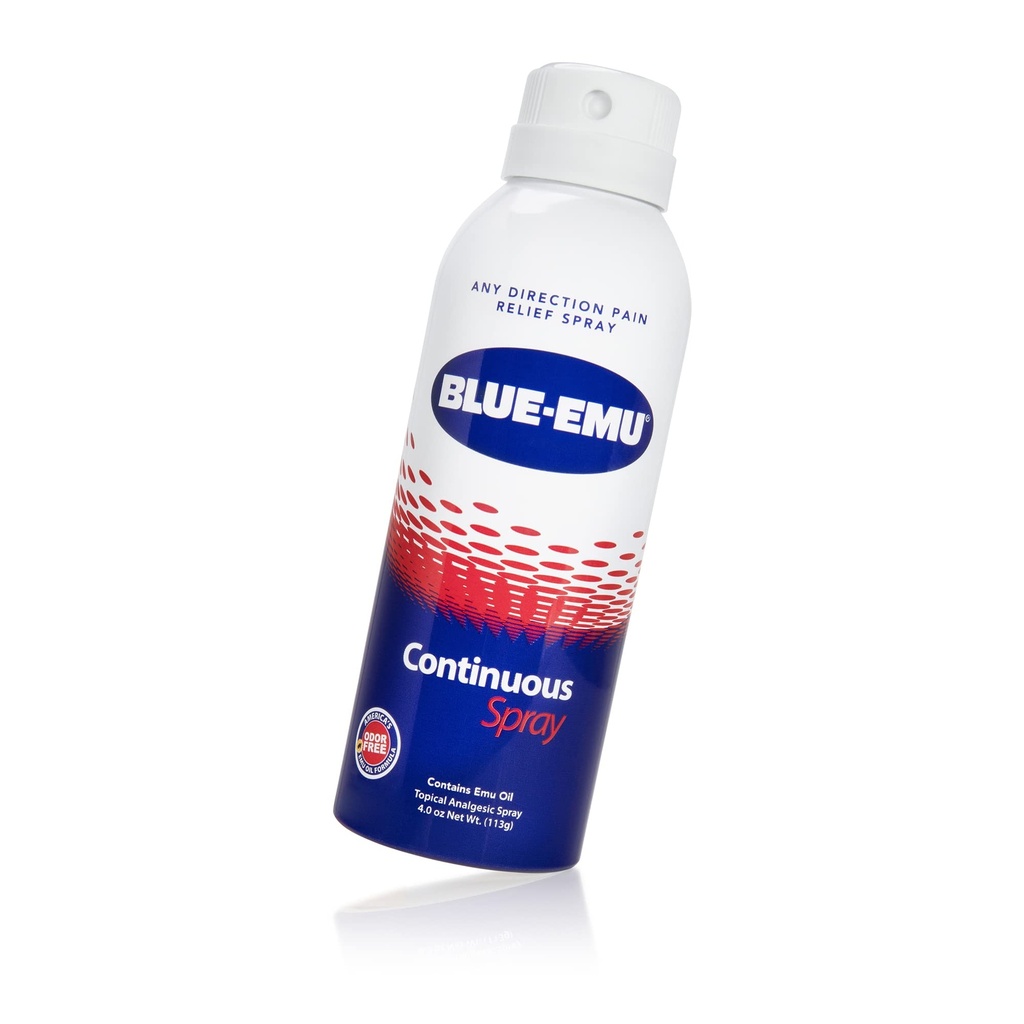 Blue- Emu Continuous Pain Relief Spray for Fast- acting Joint & Muscle Relief, 4 Oz, 1 balení