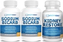 Bikarbonát sodný 650mg Kapsle pro acid Relief, Alkalinity 120 Pills 2- Pack + ledvina Obnovit Ledviny Čistota a Ledviny Zdraví Dodatek, 60 Čepice