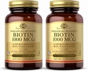 Solgar Biotin 1000 mcg, 250 Zeleninové kapsle (Balení po 2) - Podporuje zdravou pleť, hřebíky a vlasy - Energetický metabolismus - Vylepšená potence - Non- GMO, Vegan, Gluten Free, Dairy Free, Kosher - 500 Služeb