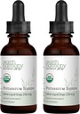 USDA Organic Draslík Iodide 250 mcg Liquid Supplement 2- Pack (1- Year Supply) - Podporuje štítné žlázy a pomáhá expozice & nízké hladiny jódu - Biologicky dostupné Than tablety, pilulky - 1 Fl Oz