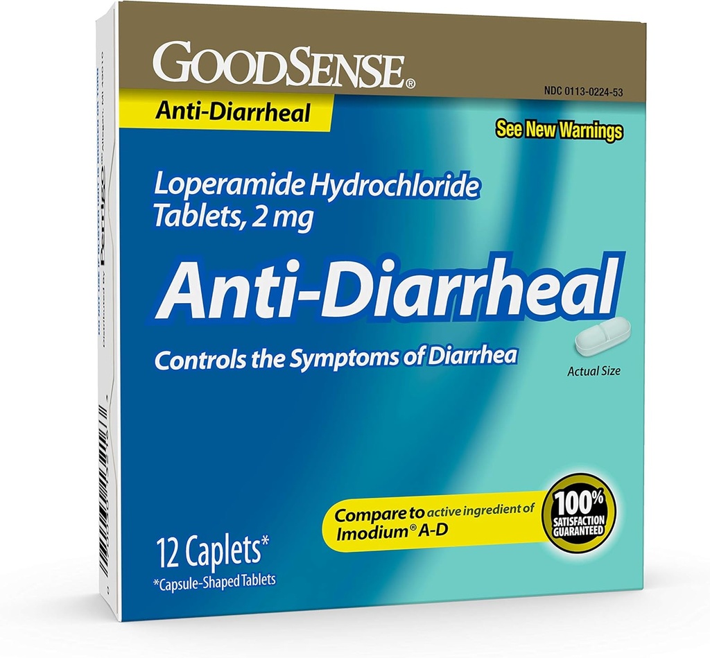 GoodSense Loperamid Hydrochloride Tablety, 2 mg, Anti- Diarrhealen, 12 Počet
