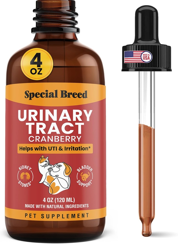 Speciální plemeno Trakt Infekční léčba koček a psů - Cranberry UTI dodatek, Podpora ledvin a močových měchýřů, 4 oz