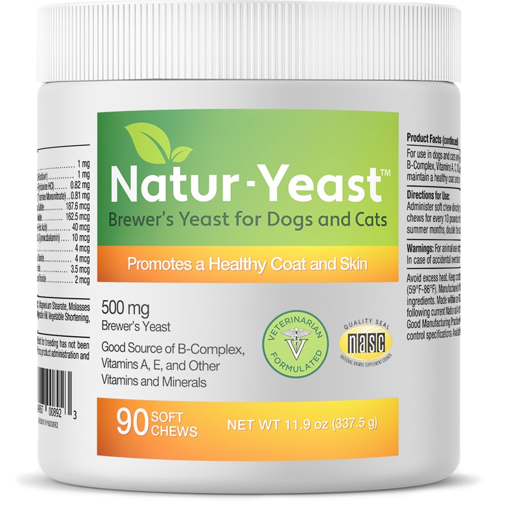 Zelená domácí zvířata Organics Natur- Kvasinky Brewer 's kvasinky pro psy a kočky - podporuje imunitní systém & Digestion, Podporuje zdravou pleť & A Glossy Coat, 90 měkkých žvýkaček