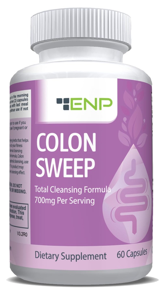 ENP Colon Sweep 124; 15 Day Colon Cleanse with Psylium Husk, Cascara Sagrada, and Bentonit, 60ct