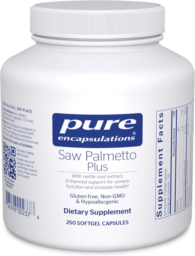 Pure Encapsulations Saw Palmetto Plus 124; s kořínkovým extraktem na podporu funkce moči 124; 250 Softgel Kapsle