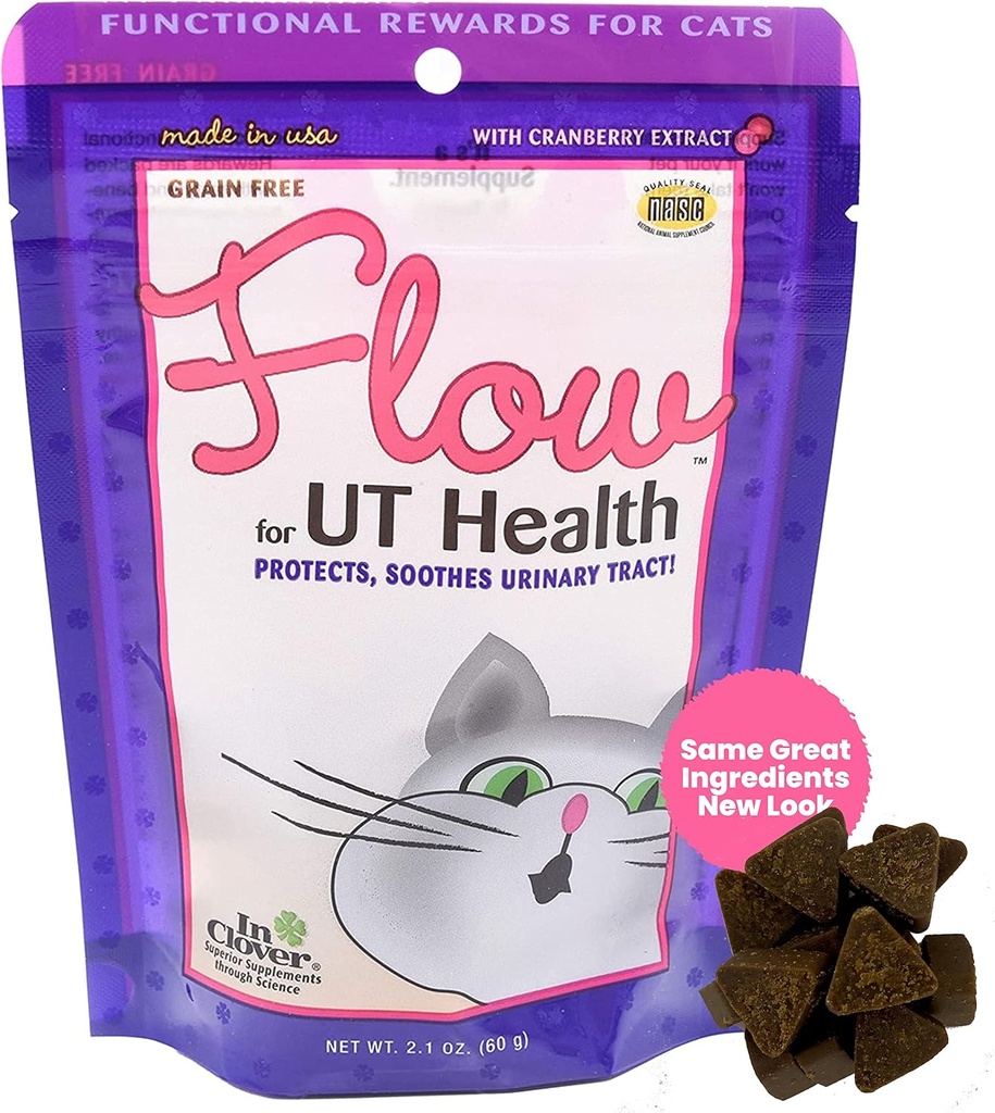 V Clover Flow měkké Chews pro kočky. Denní podpora pro UT zdraví. Vědecky zpracované s přírodními složkami k udržení močových cest flowing přirozeně