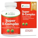 Vitamin B Complex - 8 Super B Complex Vitamíny s Choline & Inositol, Vitamíny B1, B2, B3, B5, B6, B8, B9 & B12 - B100 Complex - 180 Veganské kapsle - 6 Měsíční dodávky - Made in The USA