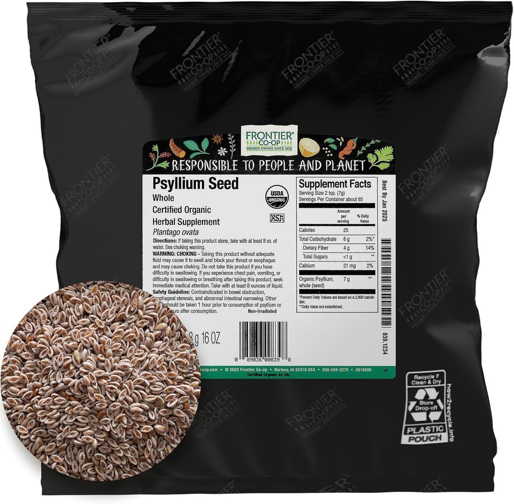 Frontier Co- op Organic All Psylium Seed 1lb
