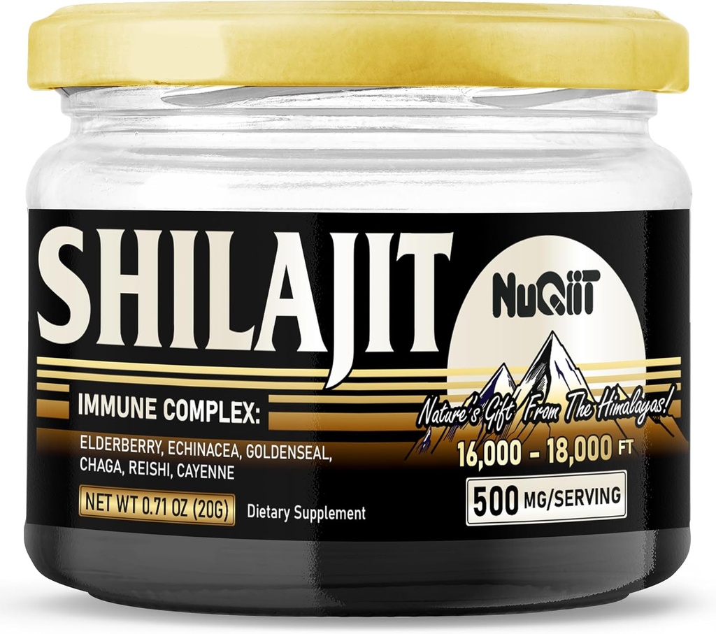 20 Gr - Shilajit Resinand Immunication Support Blend Elderberry, Echinacea, Goldenseal, Chaga, Reishi a Cayenne