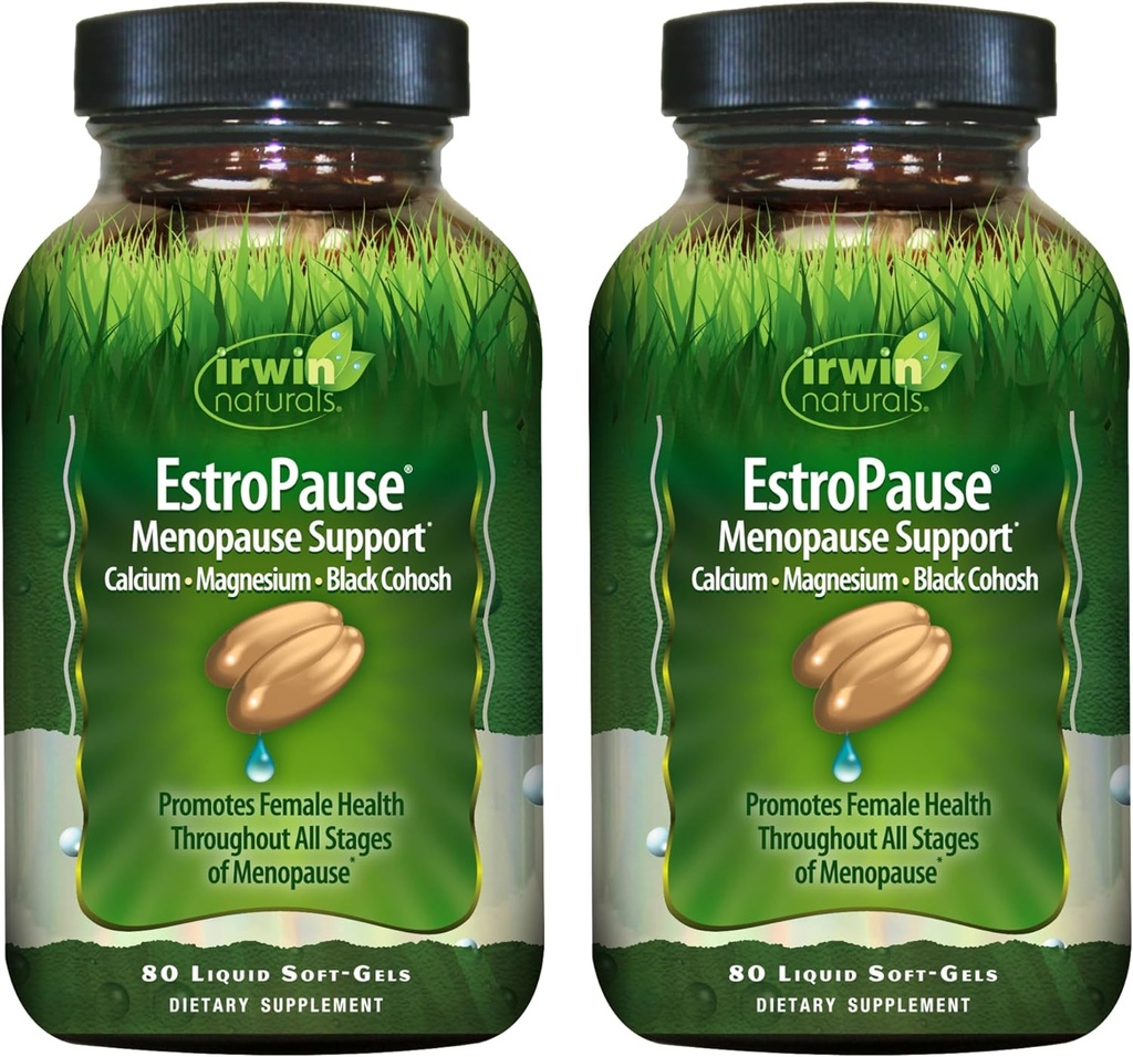 Irwin Naturals EstroPauza Menopauza & Podpora zdraví žen - 80 Liquid Soft- Gels - Gentle Hormonal Balance Formule - 2 Pack