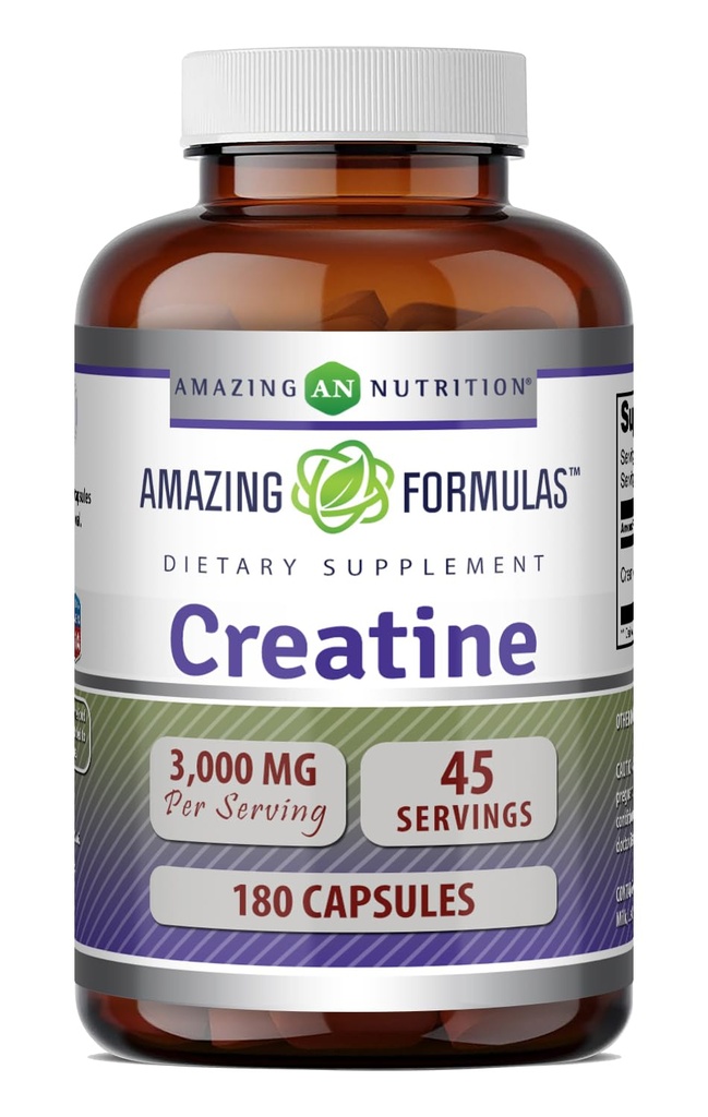 Amazing Applicas Creatin Monohydrát aminokyselin dodatek 124; 3000 Mg per Serving Applications 124; 180 Kapsle 124; Non- GMO Applicate 124; Gluten- Free Application 124; Made in USA
