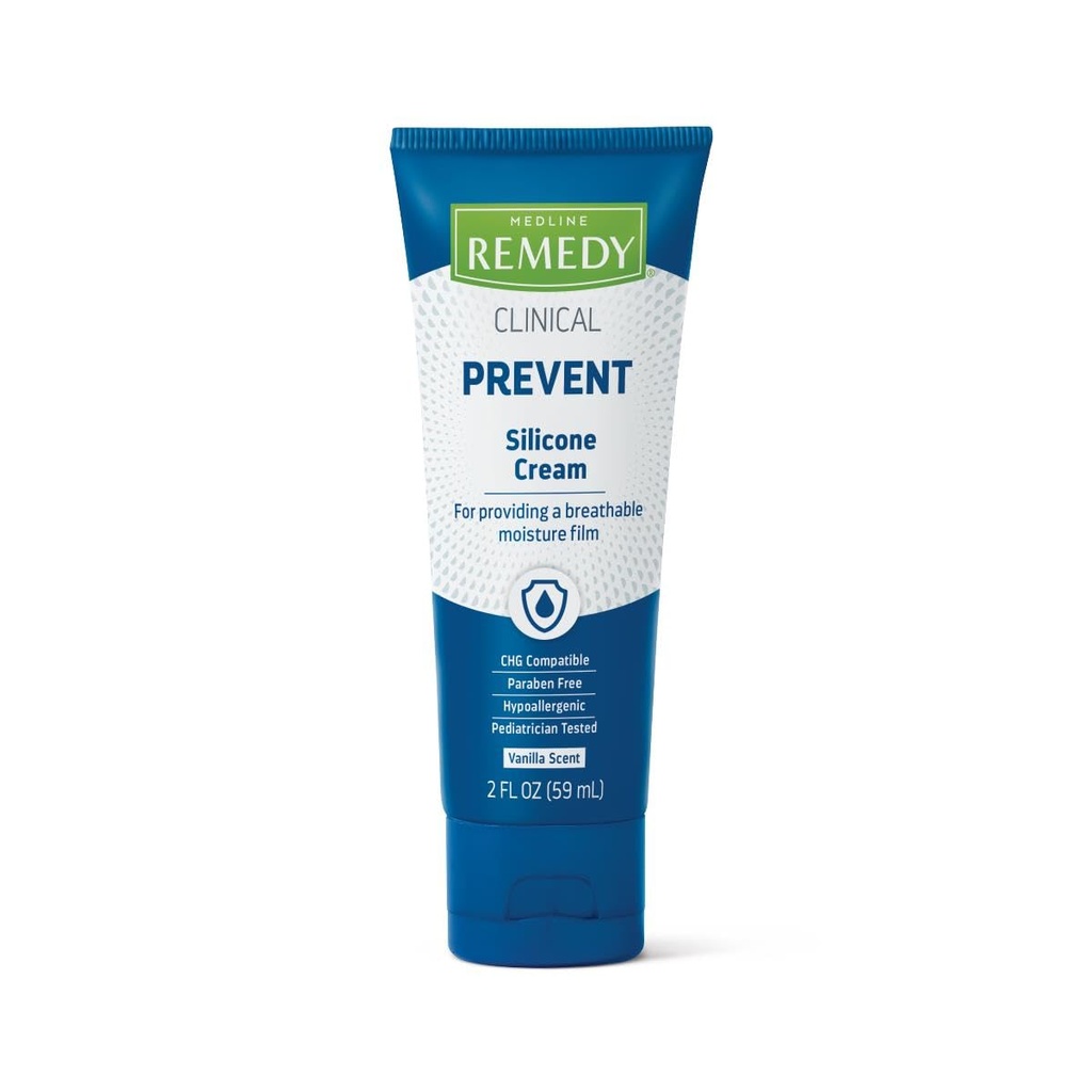 Medline Remedy Clinical Silicone Cream (2 oz Tube), Vanilla Scent, Dýchací film, Soothing, Moisturizing, Nurishing, Hydrating Skin Care, For Cracked, Chapped, Sensitive Skin