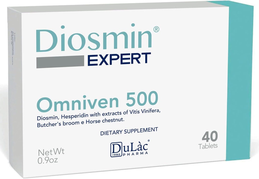 Dulàc - Omniven 500-40 Tablet Diosmin, Horse Chestnut Extract, Řezníci Broom, Hesperidin. Dietní dodatek, vyrobený v Itálii