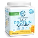 Sunwarter Clear Protein Powder Plant- Based Water Mix, Vegan and Refreshing Protein and Hydration Supplement 10g per Serving Peach Mango Ochucené 420g Tub 30 Servings
