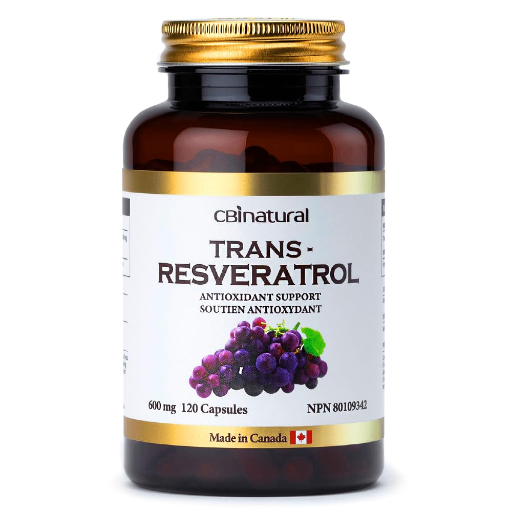 Trans- Resveratrol 600mg, High potency Antioxidant, podporuje buněčné zdraví a zdravé stárnutí, 120 Vegan Kapsle, 4- Month Supply, Non- GMO, gluten zdarma