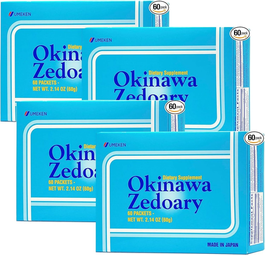 Umeken Okinawa Zedoary Purple and White Turmeric with Fermented Cabbage Extract, Gut Zdravotní doplňky pro ženy a muže, Zedoary Root, Turmeric dodatek, 60 Počet, Balení 4