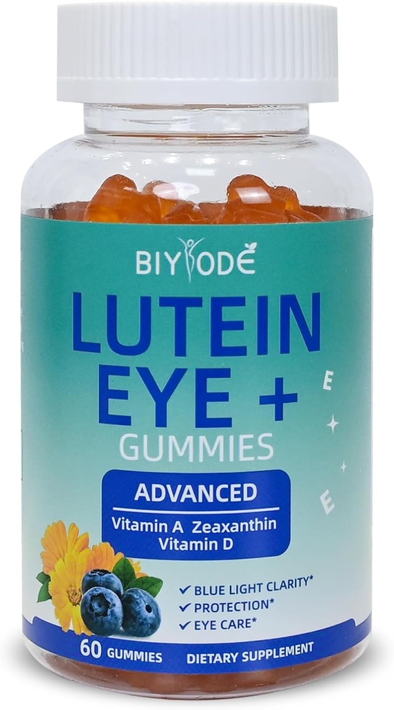 Lutein Gummies: Podpora zdraví očí Lutein Vitamíny Zeaxanthin Doplňky pro dospělé Vision Care a makulární podpora 60 Gummies 30 Day Supply