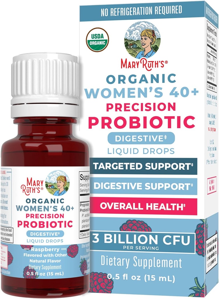 MaryRuth Organics USDA Organic 40 Womens Probiotic Liquid Drops CLAS124; Probiotika pro stravitelné zdraví CLAS124; Stress- Související GI problémy CLAS124; Okasional Gas Relief pro dospělé CLAS124; Vegan CLAS124; Dairy Free CLAS124; 30 Services