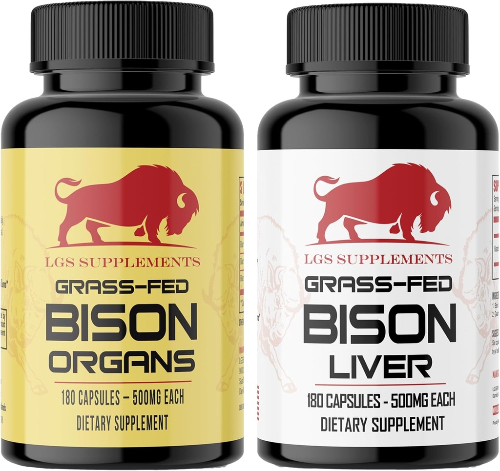 Starter Pack, Tráva Fed Bison Játra Kapsle, Organ Kapsle, Non- GMO, Podporuje výrobu energie, Detoxifikace, Digestion, imunita a plné tělo Wellness