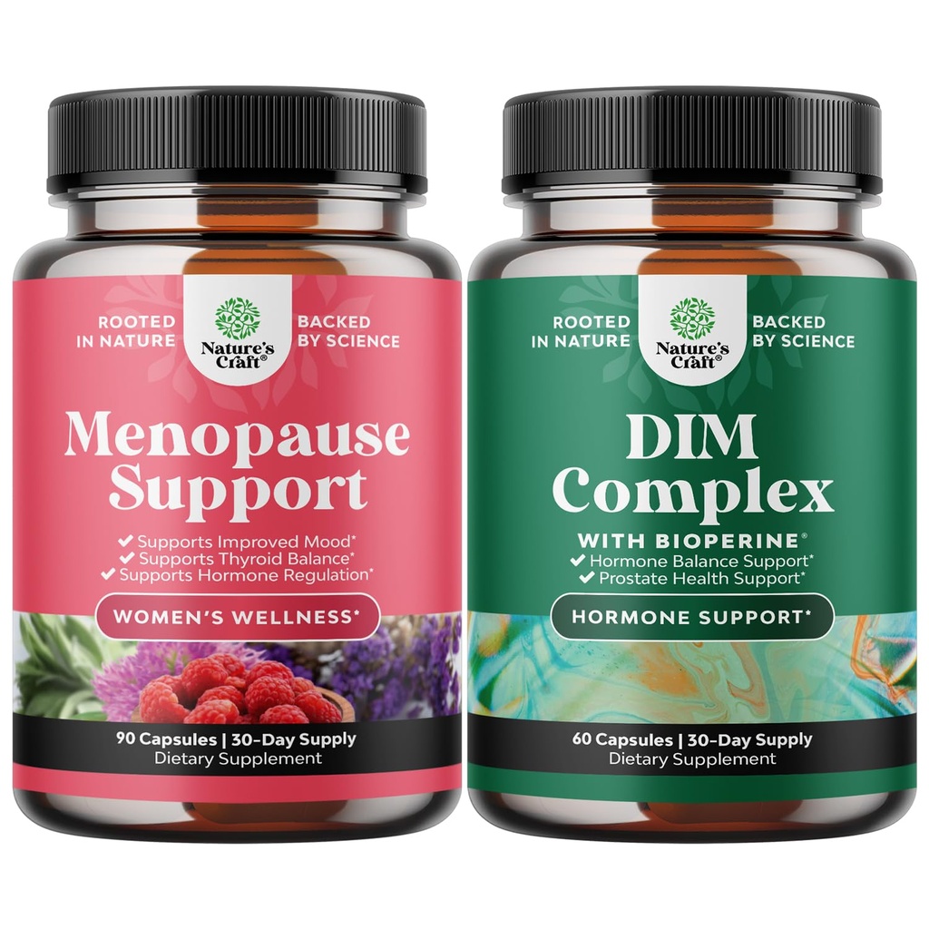 Bundle of Total Menopauza Dodatek - Hot Flashes Relief - Dong Quai Vitex Chaste Berry a Black Cohosh a Pure DIM s Bioperin - Diindolylmethan Testosteron Complex s brokolicovou floretou