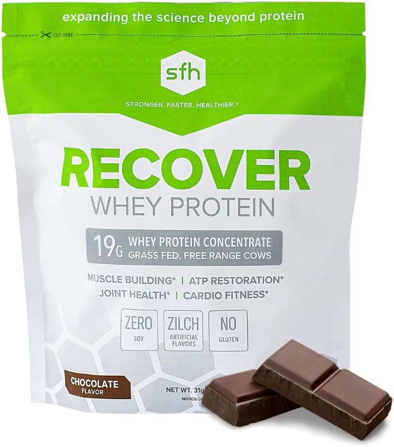 SFH Recover Whey Protein Powder (Chocolate) Great Ochutnávání Grass Fed Syrovátka pro Post Workout 124; Všechny přírodní saze 124; No Soy, No Gluten, No RBST, No Umělé Flavors (20 Serving Bag)