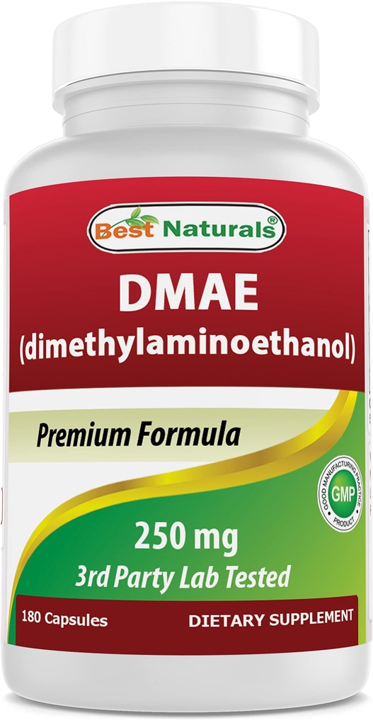 Nejlepší Naturals DMAE dodatek 250 mg 180 Kapsle - Dimethylaminoethanol Bitartate