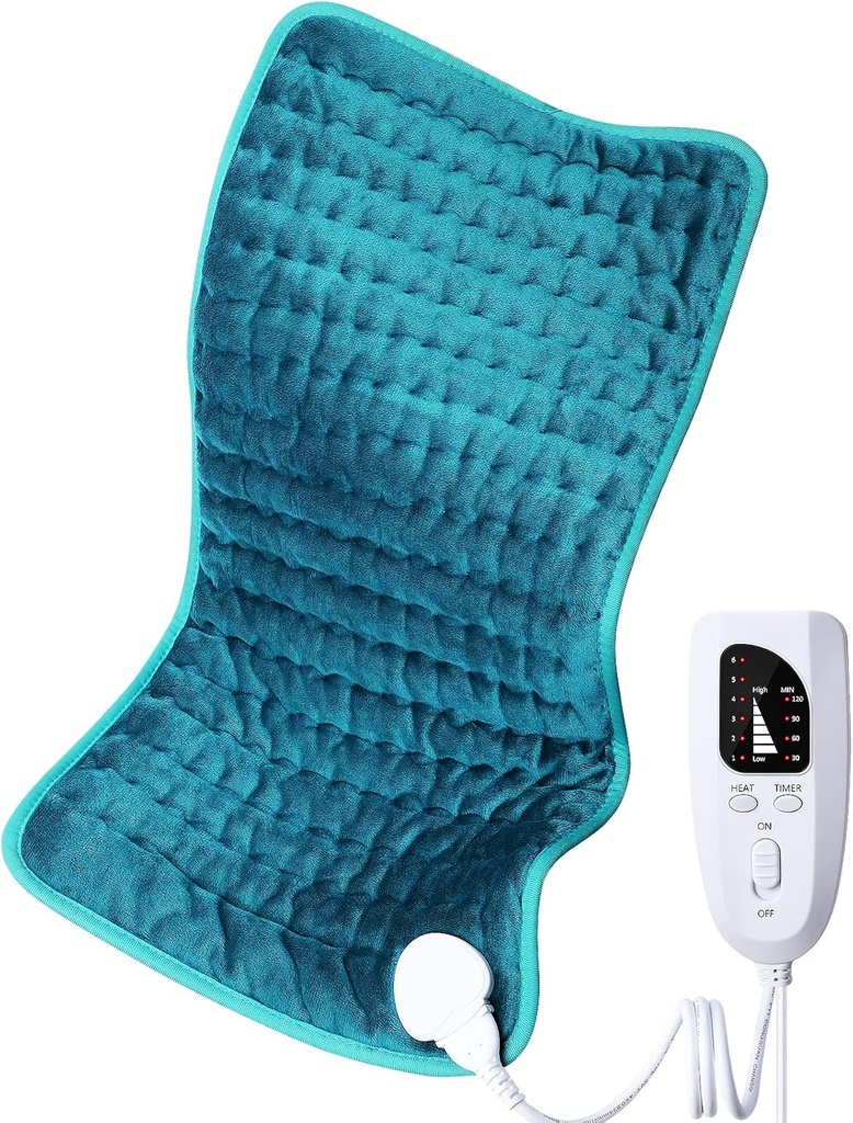 Elektrická topná podložka pro opěradlo / rameno / krk / koleno / noha Pain Relief, 6 nastavení rychlého ohřevu, Automatické vypnutí, Moist Suchý Teplo Moitures, Extra Large 12 "x24"