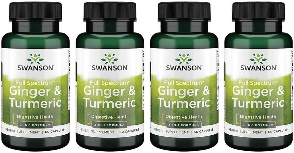 Swanson Full Spectrum Ginger & Turmeric 60 Kapsle 4 Pack