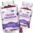 2 balení hořčík hořčík zinek gumy s vitamínem D3 & B12, bez cukru vápníku doplňky pro ženy muže, Vegan Blueberry Flavor