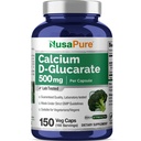 NusaPure Calcium D- Glucarate 500 mg 150 Veggie Caps, Vegan, Non- GMO, bez glutenu