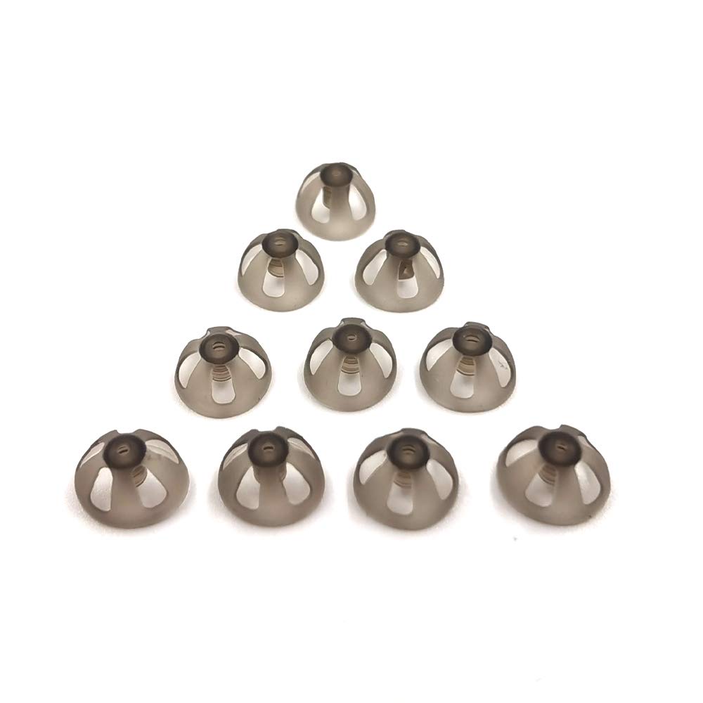 Sluchátko Domes Smoky Gray Tipy Ušní kukly Komfortní pro Open Fit BTE Zvukový zesilovač PSAP Kit neviditelný 10mm (L * 10)