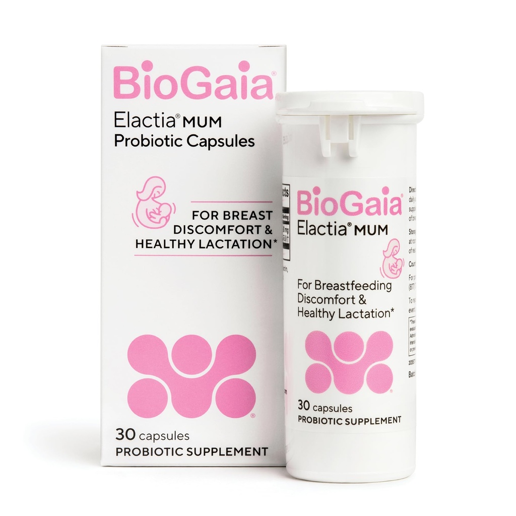 BioGaia Elactia Kojení Probiotické 124; Kojení doplňky 124; novorozenci Essentials a Probiotika pro obě maminka & dítě 124; Denní dodatek pro zdravé laktace 124; 30 Počet 124; Dýchání Happy