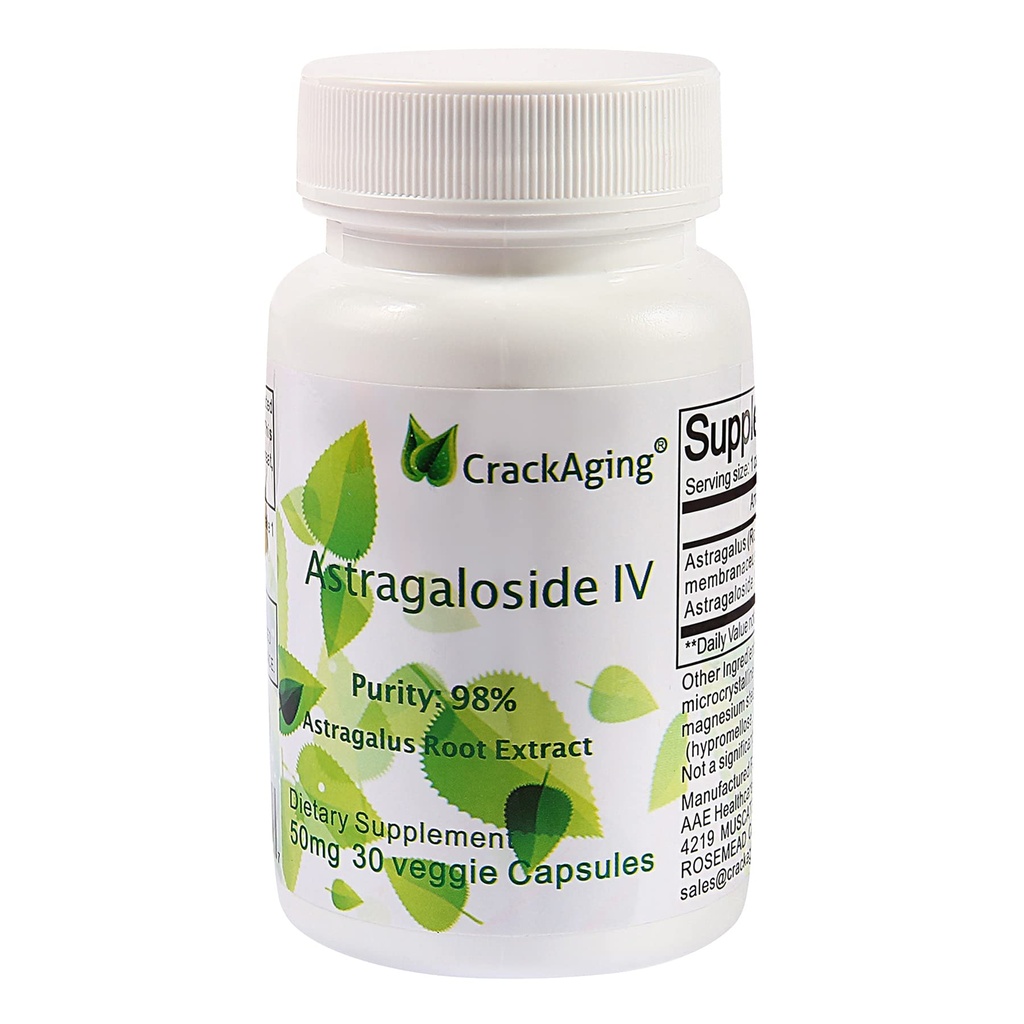 Crackaging- Super- Absorpce Astragalosid IV 98% 50mg 30 Kapsle Anti- Aging DNA Cell Telomere Astragalus Root Supplementary