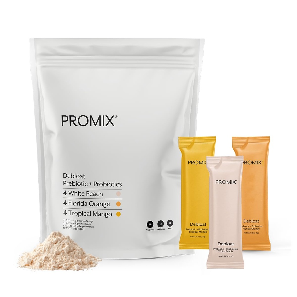 ProMix Nutrition Debloat Prebiotika a Probiotika - Stravovací zdraví, Nausea Relief, Gut Opravy, a Bloating Relief pro ženy a muže - Variety Pack - 12 Služeb (Balení po 12)