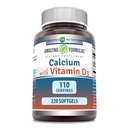Úžasné nápoje vápník s vitamínem D3 220 Softgels dodatek 124; non-GMO 124; gluten zdarma
