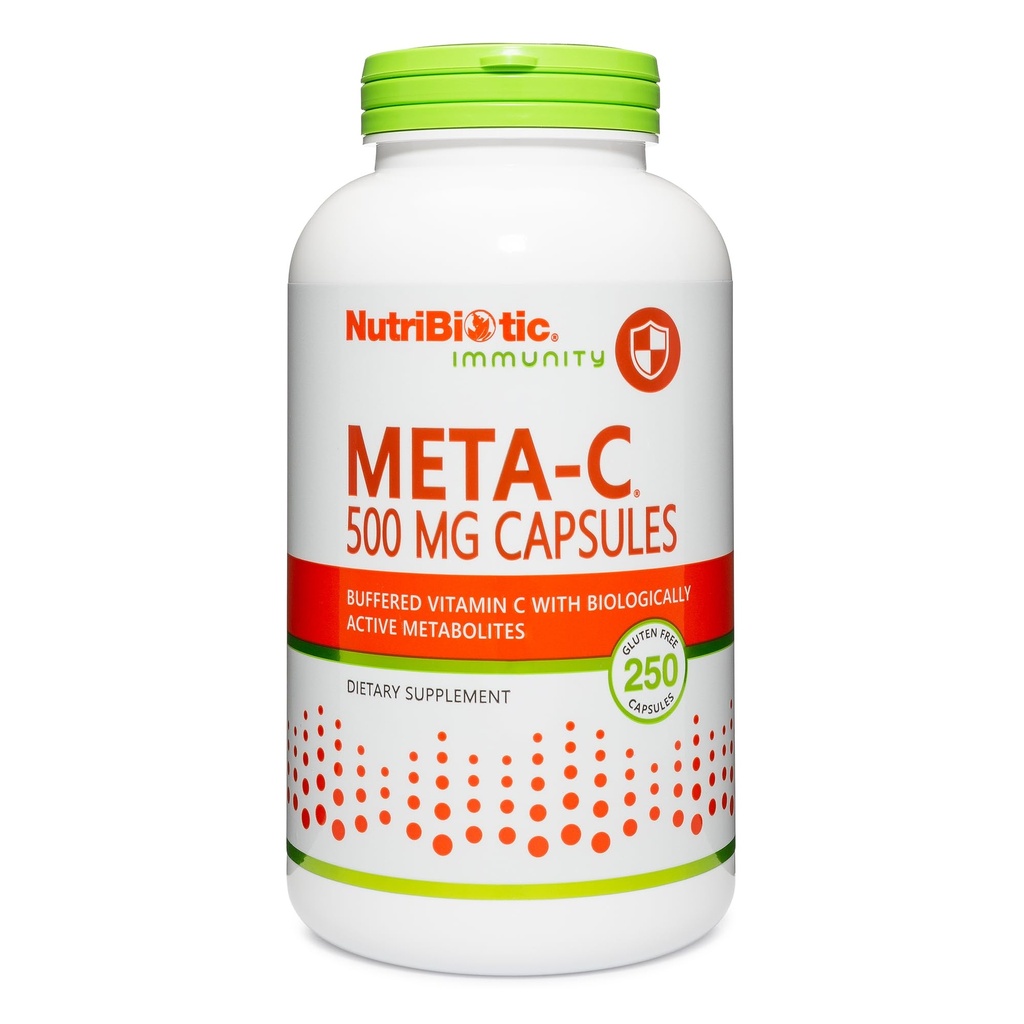 Nutritional Biotic Meta- C Kapsle, 500 mg Spirulina- vázat vitamín C, 250 Počet 124; Buffered s vápníkem, biologicky aktivní Spirulina metabolity & Lemon bioflavonoidy C124; Antioxidant & kolagen Podpora