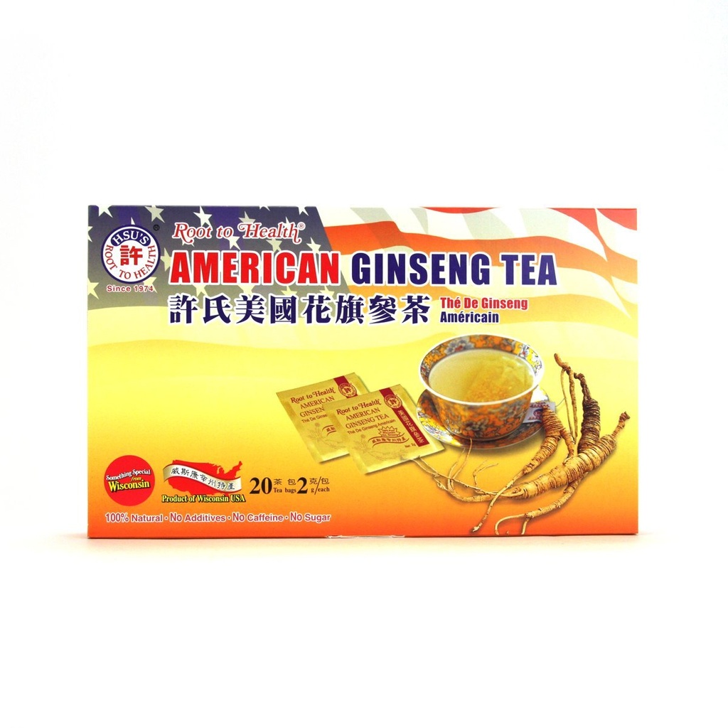 Hsus SKU 1034 IR 124; American Ginseng Tea, 20ct Box 124; Cultivated American Ginseng Tea Bag IR 124;