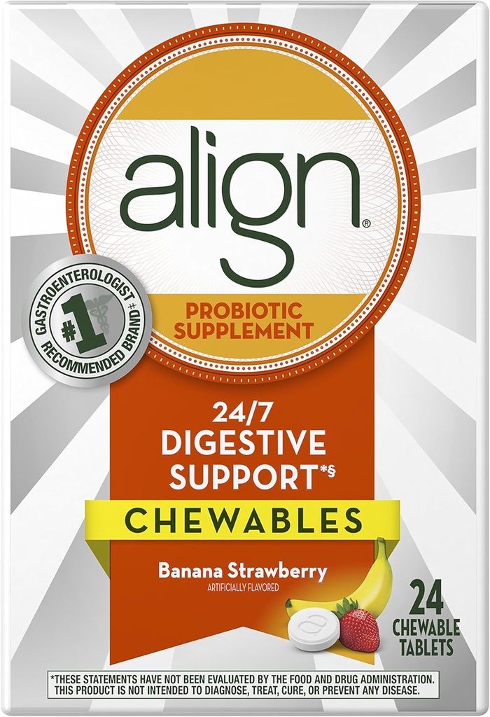 Zarovnat probiotické žvýkačky Banana Strawberry 24ct (Balení květen Vary)