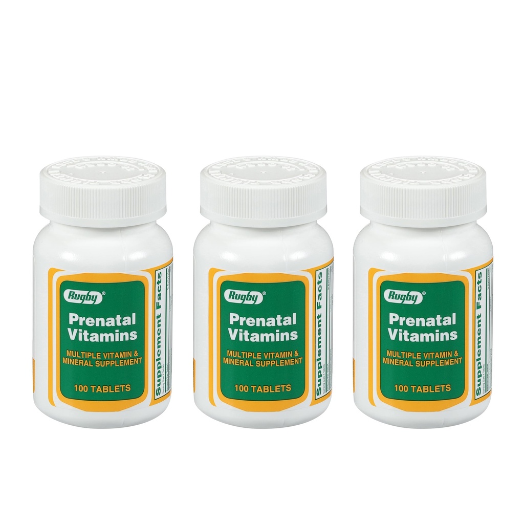Rugby Prenatal Vitamíny - vícečetné vitamíny a minerální doplňky - 100 tablet (3 balení)