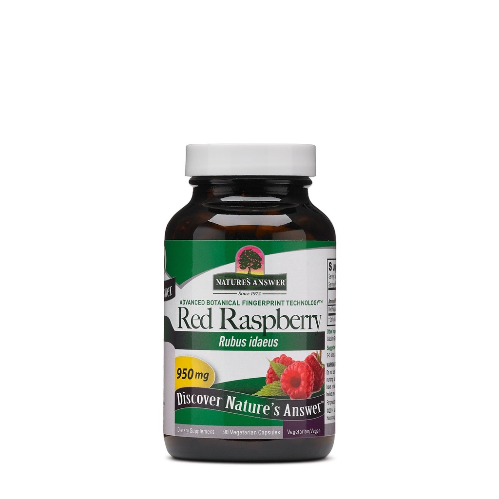 Odpověď přírody Red Raspberry Leaf 124; Dietní dodatek 124; Promotes Digestivní zdraví 124; Non-GMO, Vegan & Kosher Certified OF 124; Vegetariánské kapsle 90ct