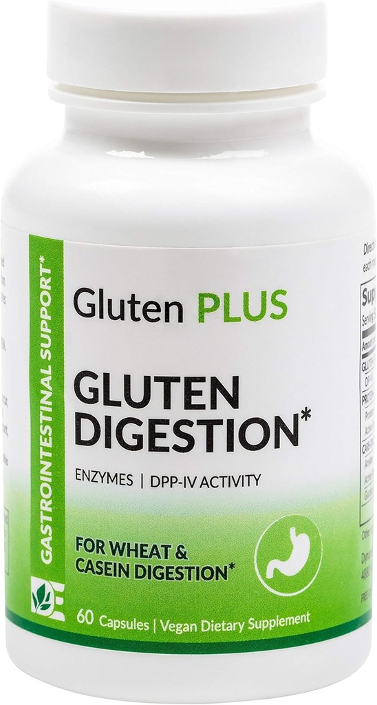 Gluten Digestivní enzym - Digestivní podpora - Doplněk k trávení Gluten - Gut Health Support & Nutrient Absorpční 124; 60 Počet
