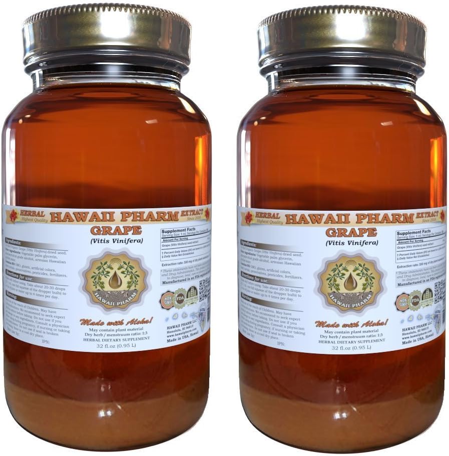 Grape Liquid Extract, Grape (Vitis Vinifera) Seed Tincture Supplement 2x32 oz Nefiltrovaný