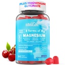 Magnesium Gummies 400mg Glycinát 124; jako 8 Formy magnesium Glycinát, Malate, Citrát, Taurát, Oxid a další 124; s Ashwagandha Extract, D3 & B12 Podpory pro klid, Zzz, Mood, Muscle Cramp - Vegan 60 Cts