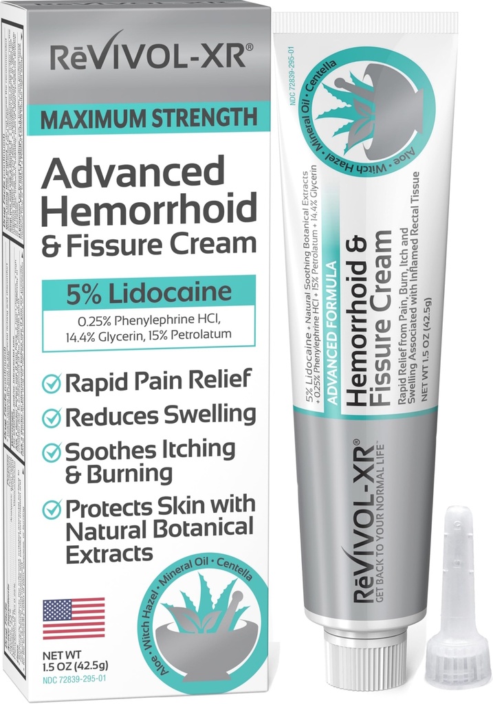 Pokročilá hemeroidní léčba. 5% Lidokain + Shrinks + Chrání pleť + Aloe + čarodějnice Hazel + Botanicals, Externí a vnitřní použití. Většina kompletní OTC mast & Fissure Cream, Fast Relief, Made in USA.