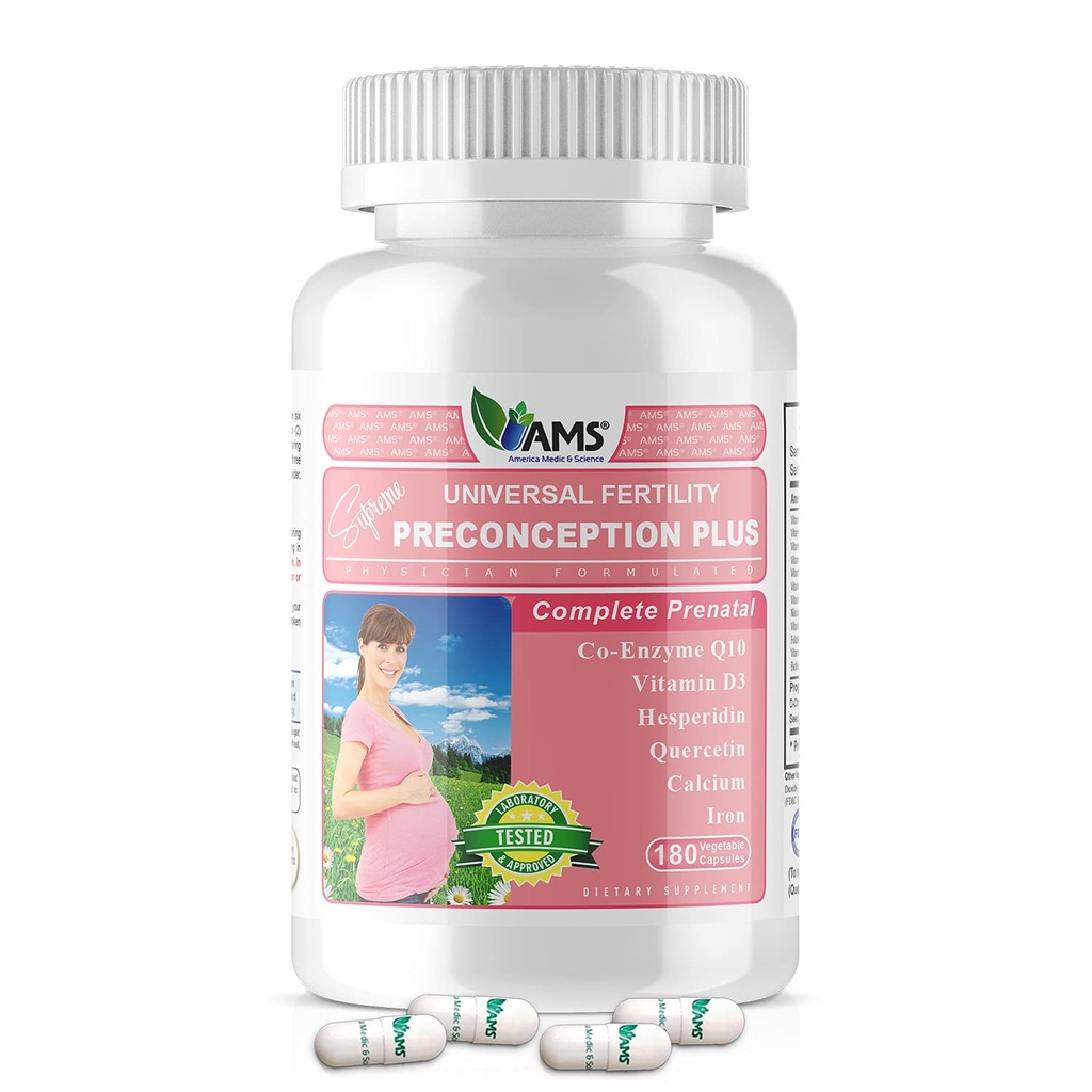 America Medic & Science Preception Plus (180 Kapsle) Koncepce a plodnost dodatek 124; Lékař vypočítané pilulky na podporu početí 124; Prenatální vitamíny nejlepší pro ženy snaží početí
