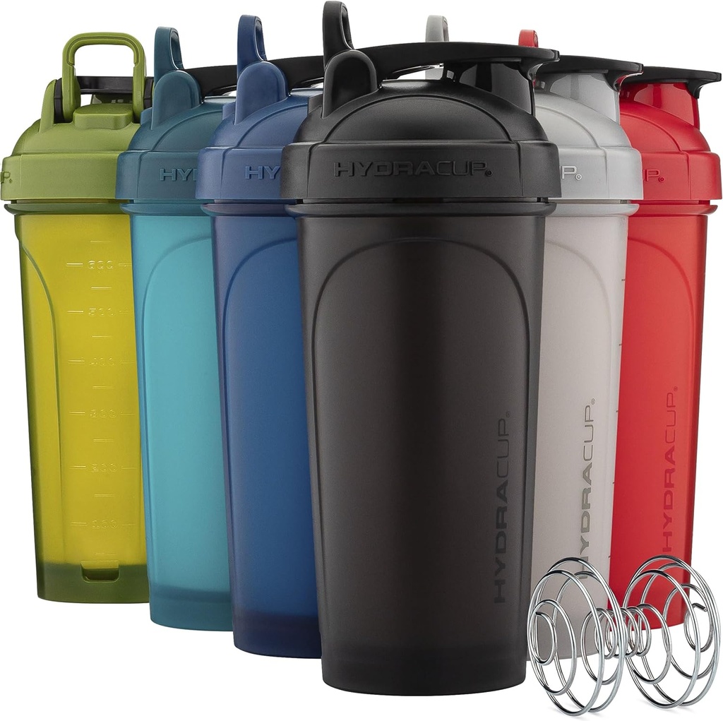 Hydra Cup ProFlow Lahvičky 6- Pack (28oz) CUP 124; protein Shaker Cups with Whisk Ball, Leak- Proof Lid, Hidden Carry Handle CUR 124; BPA- Free Gym Mixer for Protein Powder, Mixing Supplements, Fresh Colors